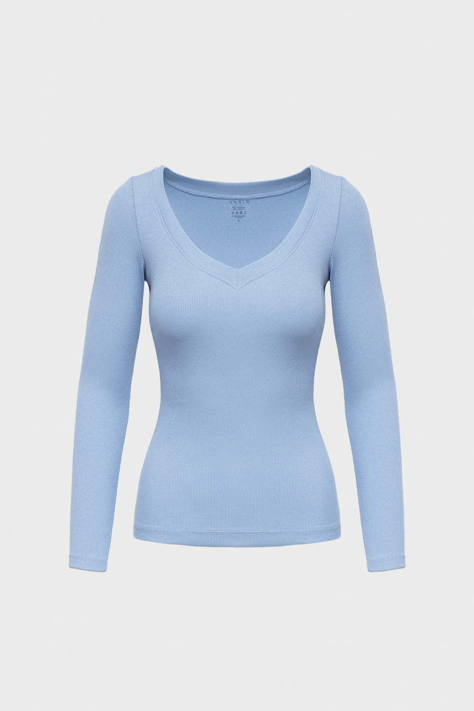 Miss Womanly Silver Blue Long-Sleeved Top