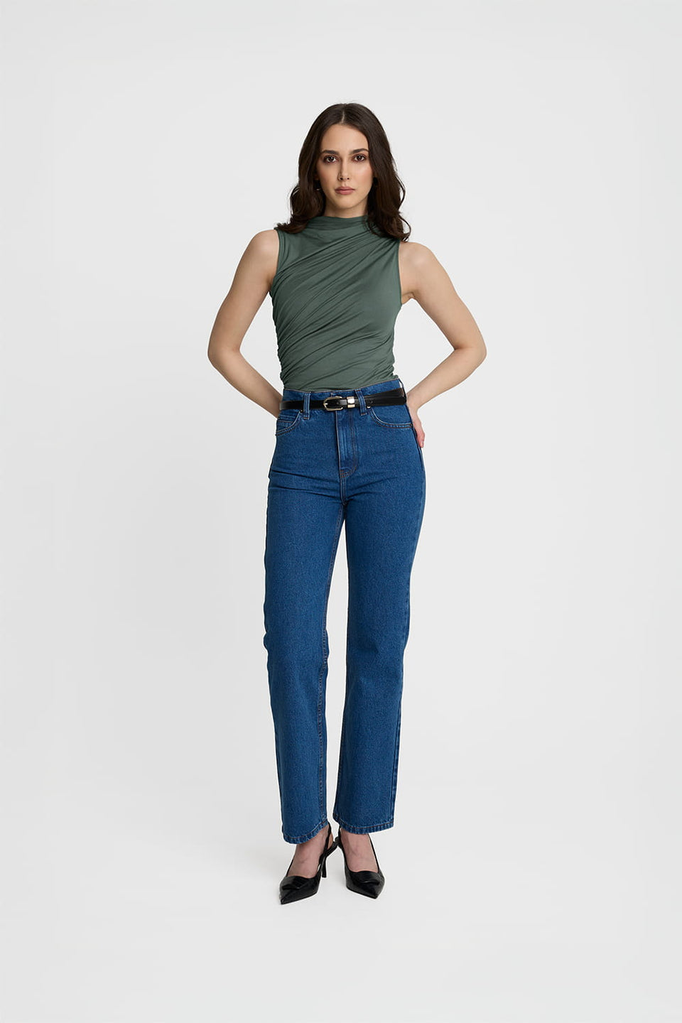 Top Miss Sculptural Olive