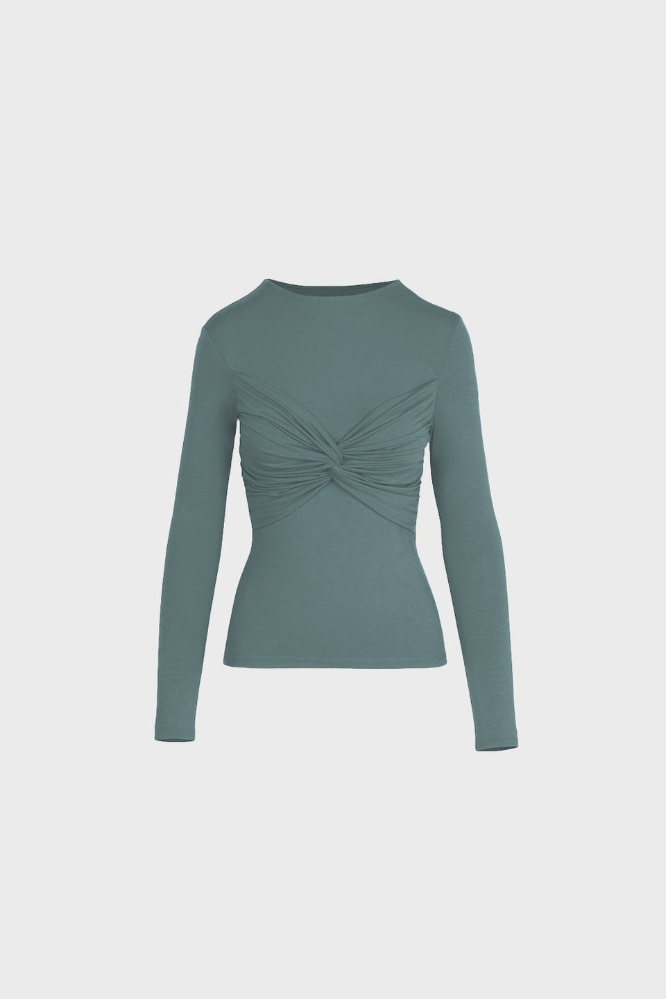 Miss Draped Olive Long-Sleeved Top
