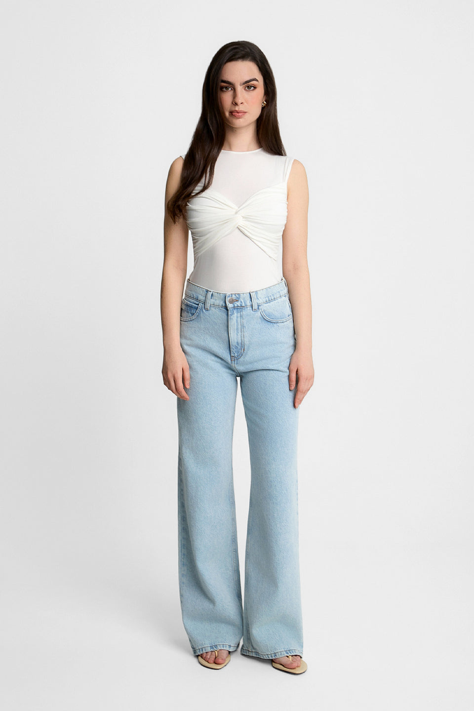 Top Miss Draped Off White