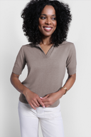 Miss Pure T-Shirt in Melange Beige