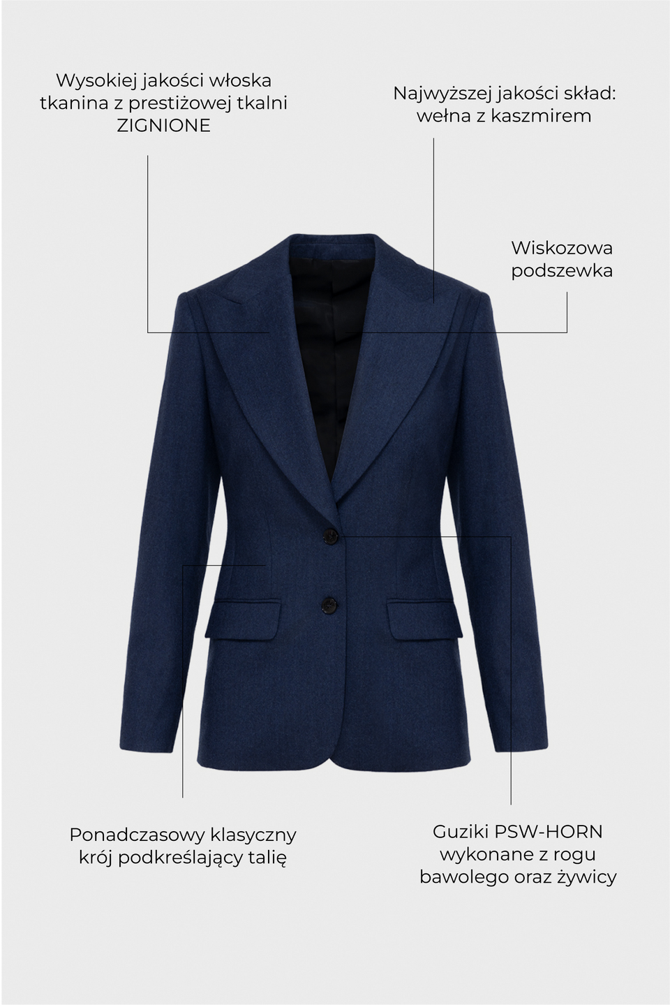 Miss Heritage Blazer in Melange Navy