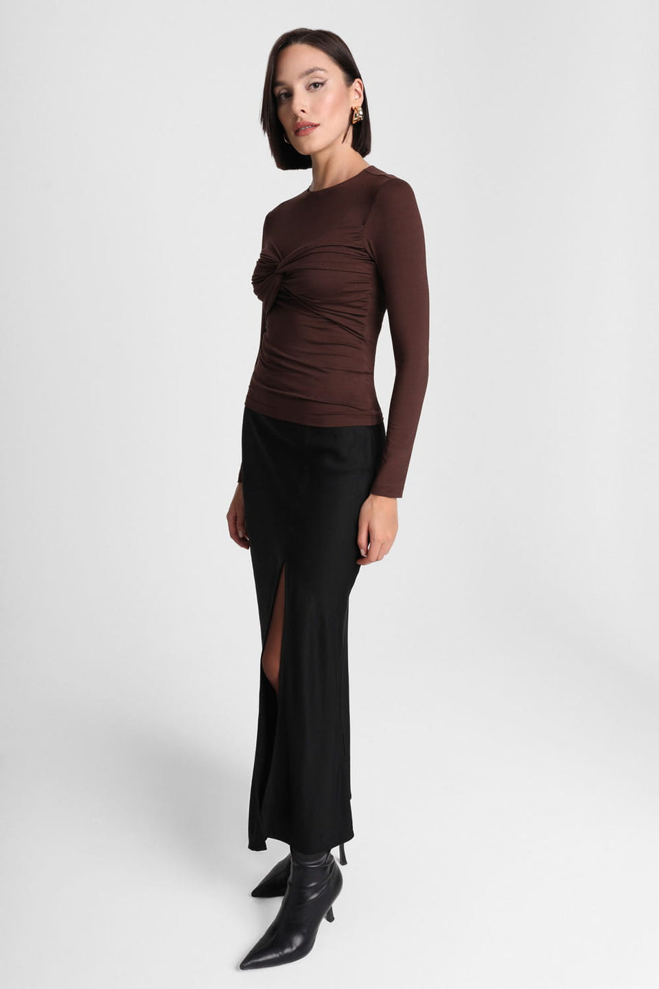 Longsleeve Miss Draped Chocolate