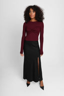 Longsleeve Miss Draped Burgundy