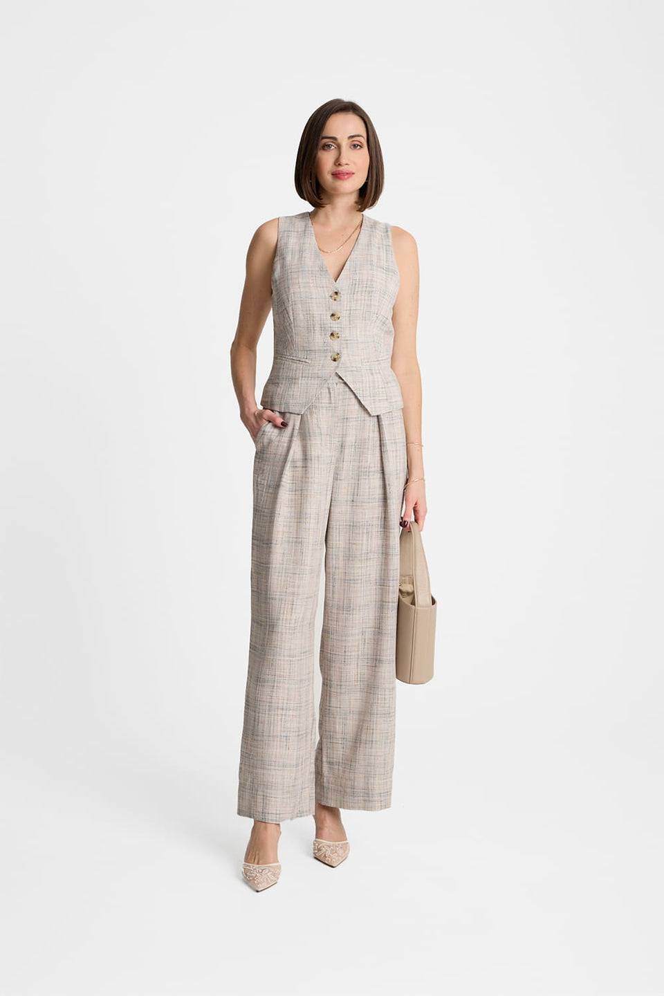 Miss Elegant Weste in Beige