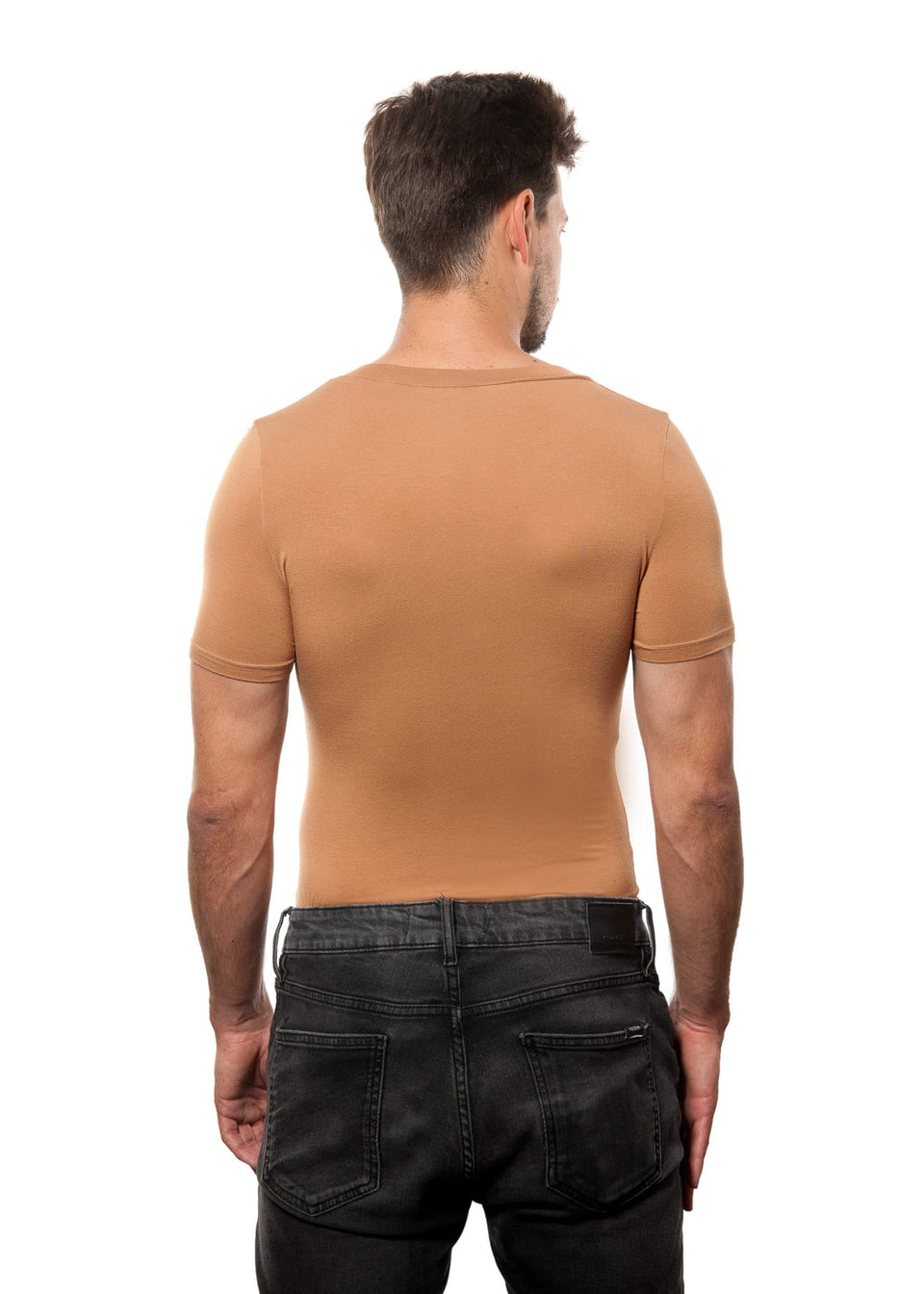 T-shirt Mr Invisible V-neck Caramel