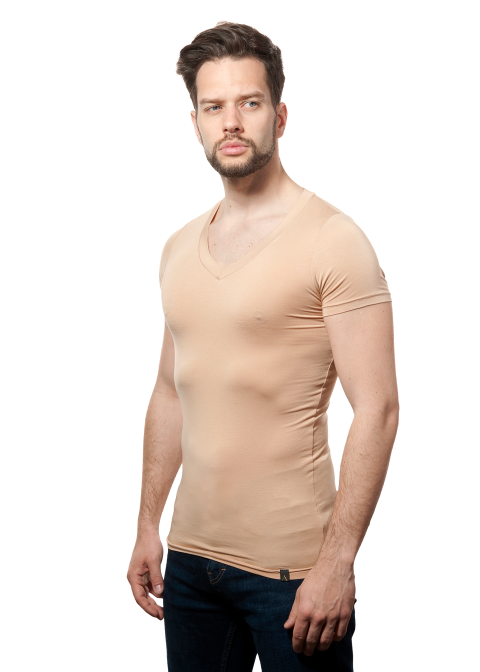 T-shirt Mr Invisible V-neck Nude