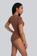 Body Miss Invisible Shortsleeve C-neck Chocolate