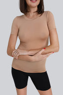 T-shirt Miss invisible C-neck Nude