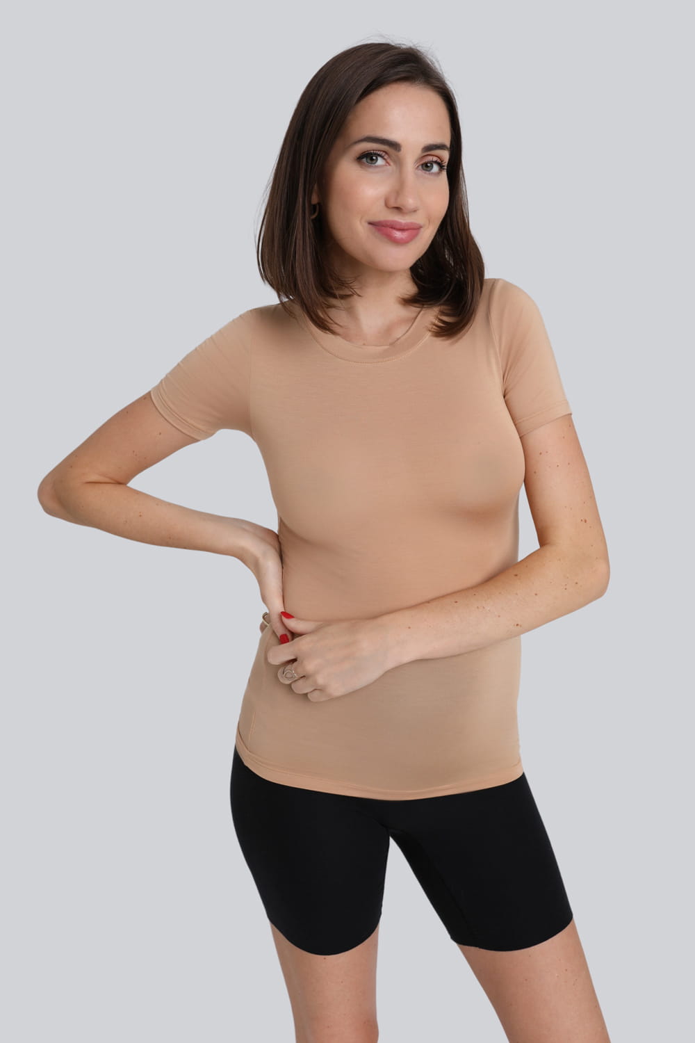 T-shirt Miss invisible C-neck Nude