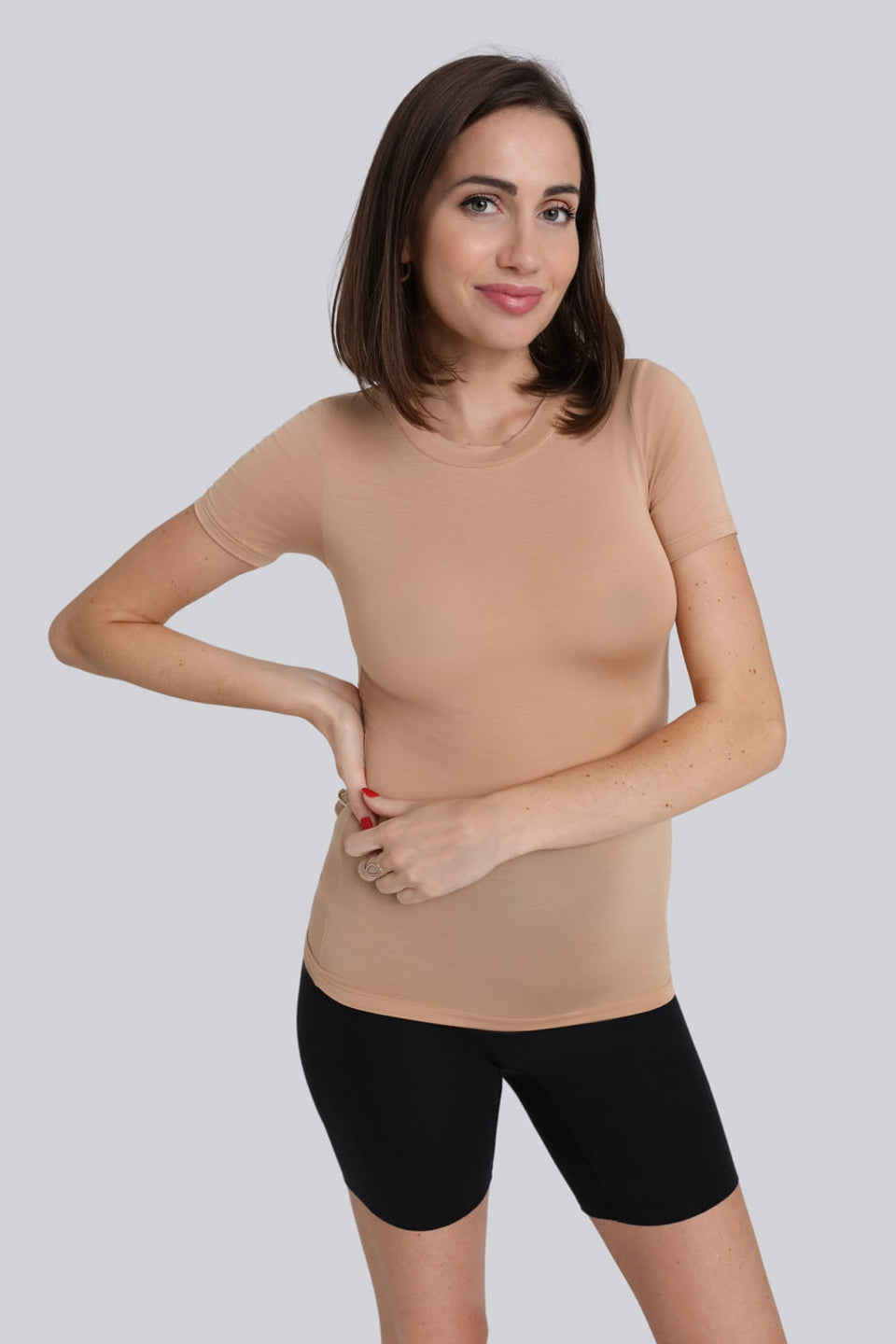 T-shirt Miss invisible C-neck Nude