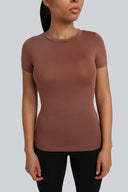 T-shirt Miss invisible C-neck Chocolate