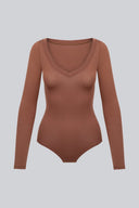 Body Miss Invisible Longsleeve V-neck Chocolate