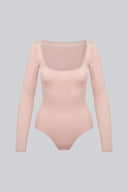 Miss Invisible Longsleeve U-neck Body in Cappuccino