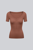 T-shirt Miss invisible V-neck Chocolate
