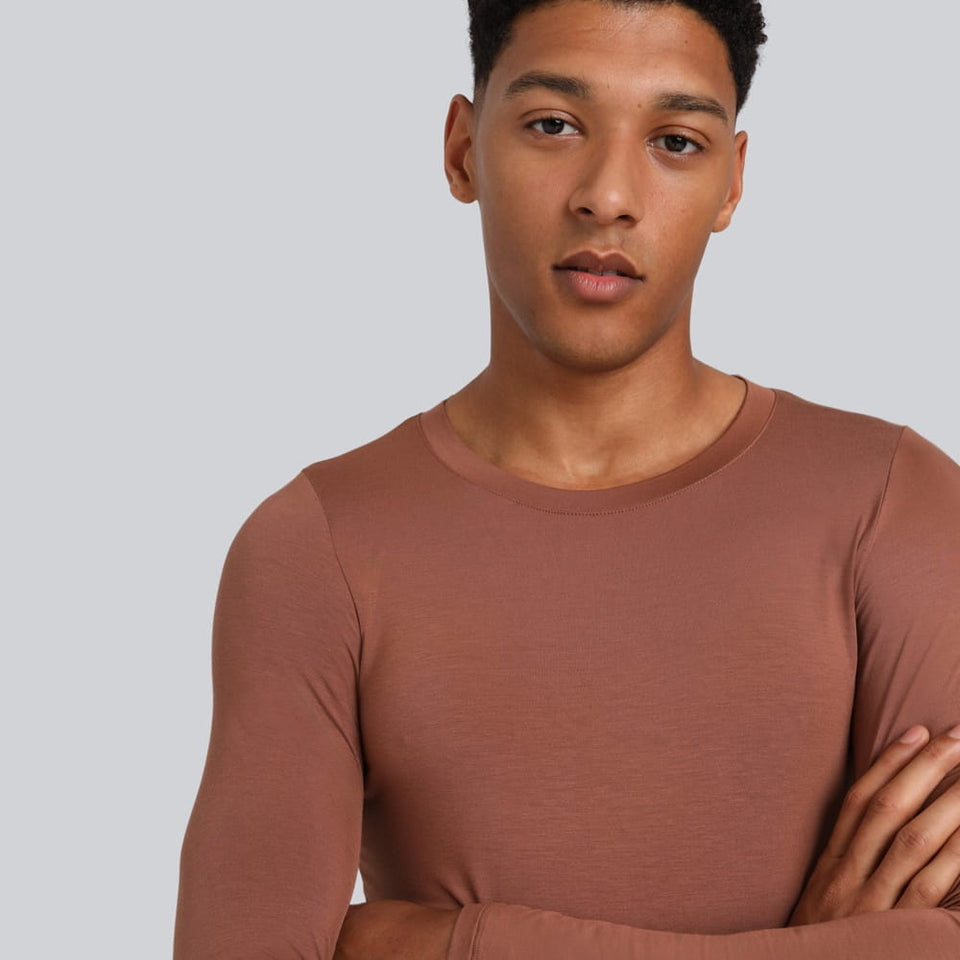 Longsleeve Mr Invisible C-neck Chocolate