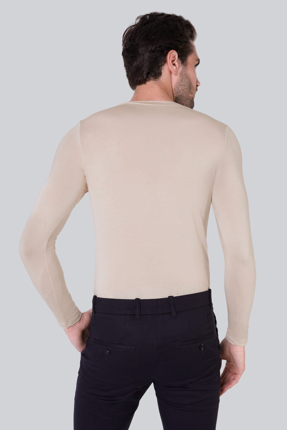 Longsleeve Mr Invisible C-neck Sand
