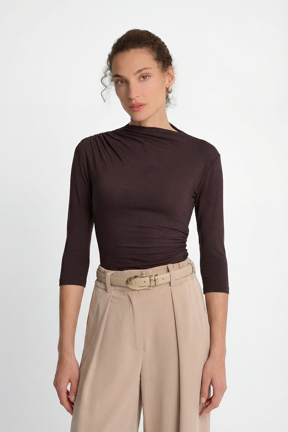 Longsleeve 3/4 Miss Sculptural Dark Chocolate
