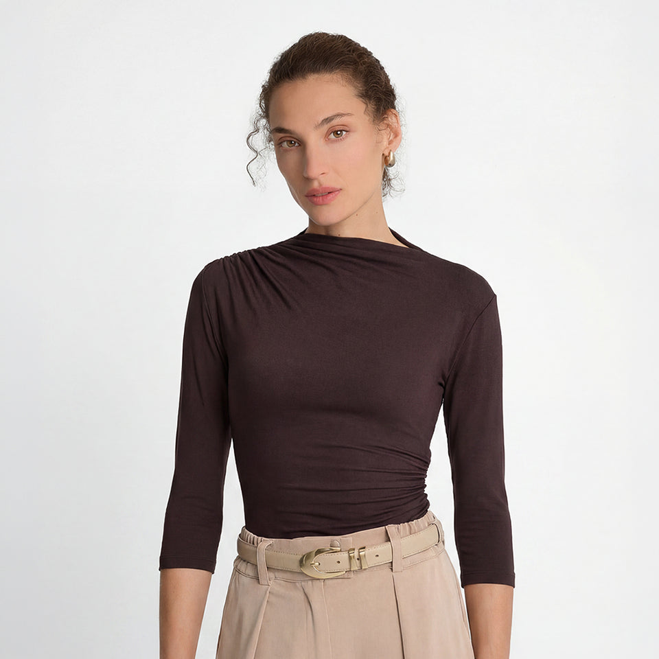Longsleeve 3/4 Miss Sculptural Dark Chocolate