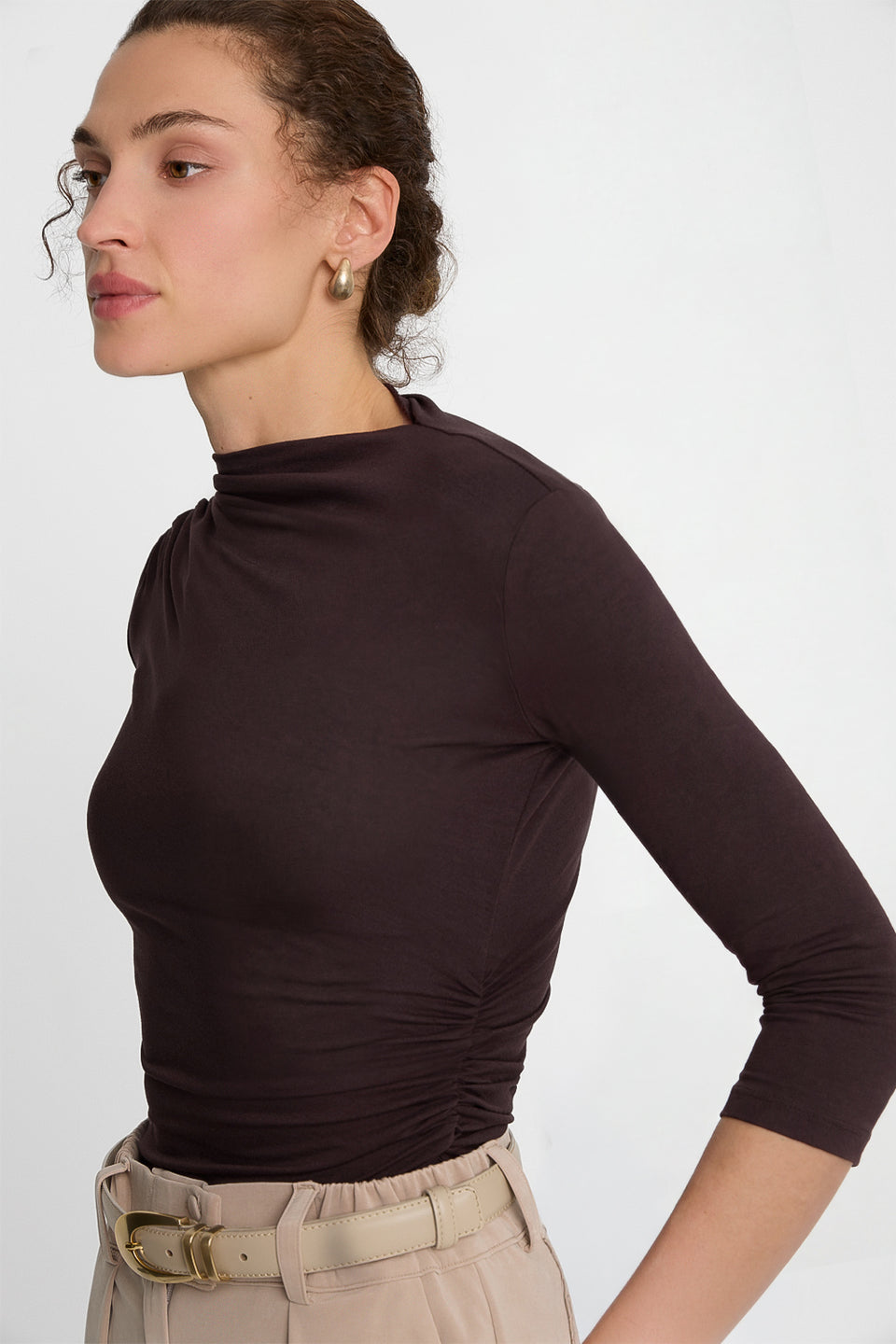 Longsleeve 3/4 Miss Sculptural Dark Chocolate