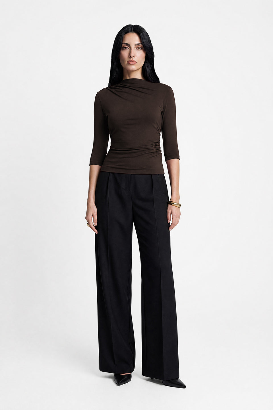 Longsleeve 3/4 Miss Sculptural Dark Chocolate