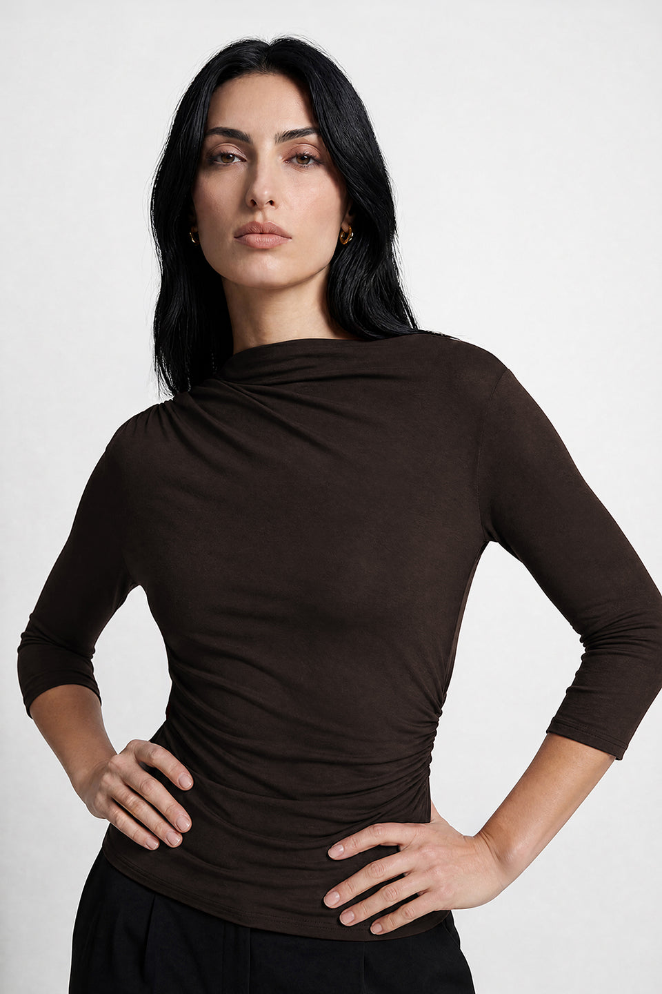 Longsleeve 3/4 Miss Sculptural Dark Chocolate