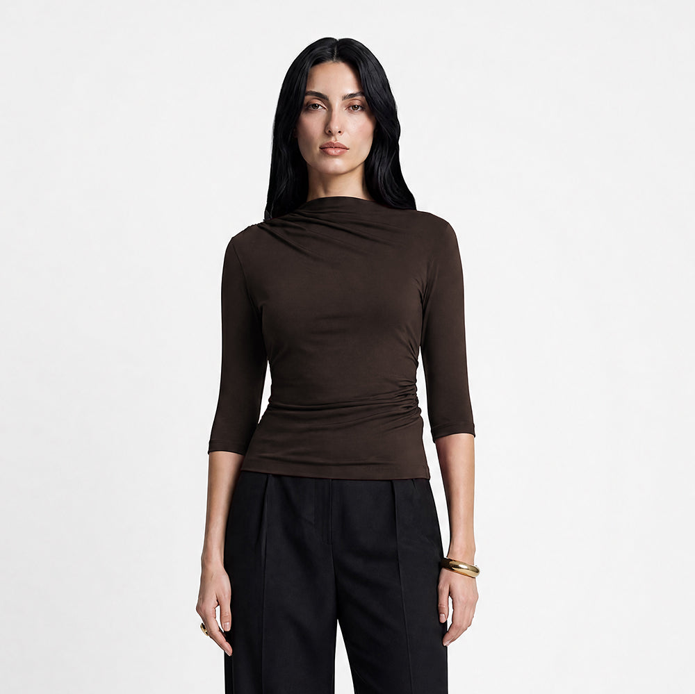 Longsleeve 3/4 Miss Sculptural Dark Chocolate