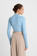 Miss Sculptural Longsleeve in Light Blue