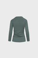 Miss Sculptural Olive 3/4-Sleeve Top