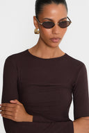 Miss Walles Chocolate Long-sleeved Top