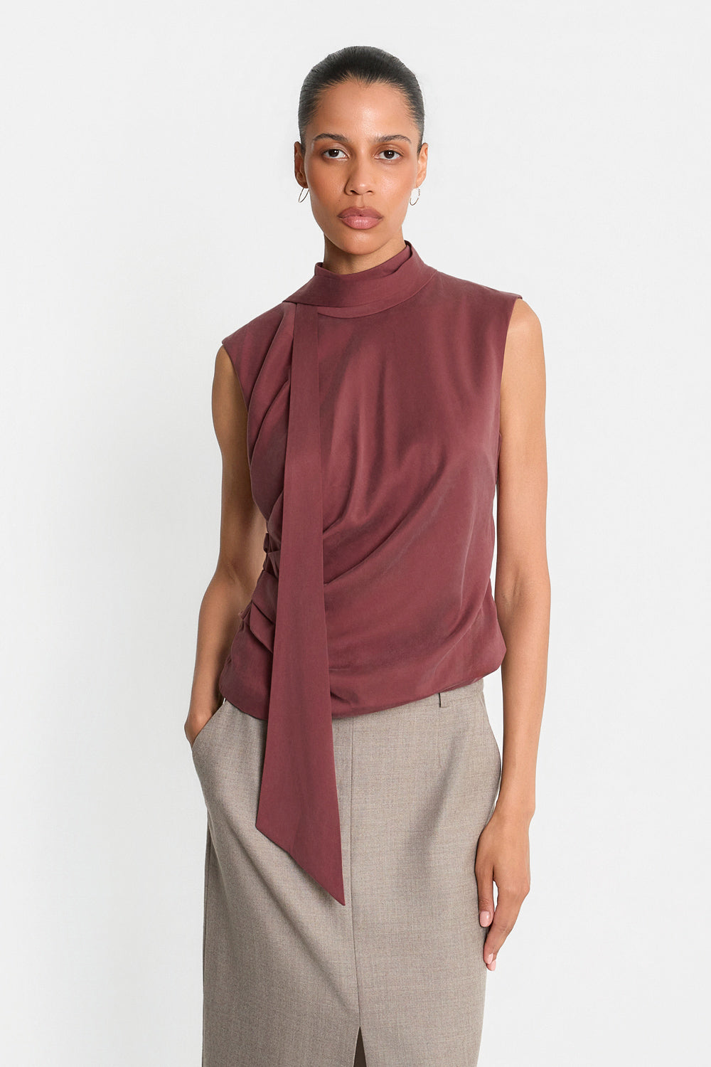 Top Miss Jackie Burgundy