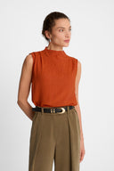 Top Miss Pleated Orange